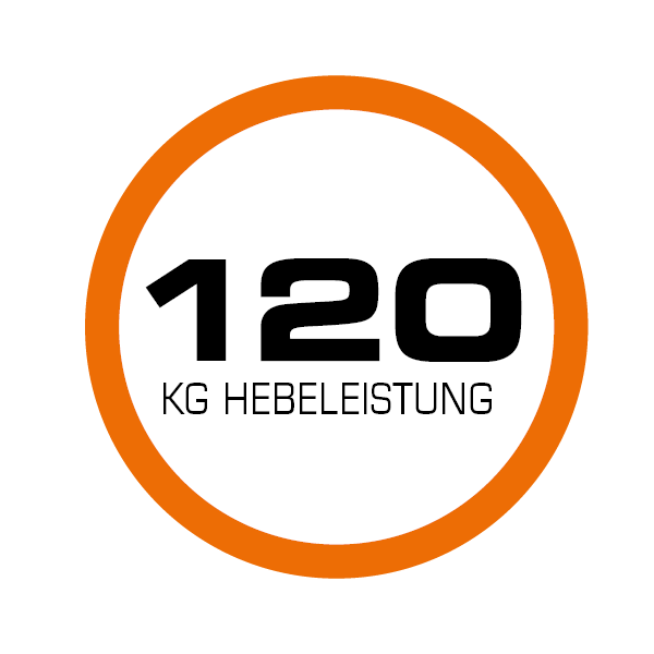 Rundes Icon mit orangefarbenem Rahmen. Auf dem Icon steht 