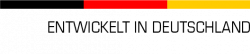 Deutschlandfarben mit Slogan "Entwickelt in Deutschland"