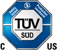 Das Bild zeigt das Logo des TÜV Süd für C und US.
